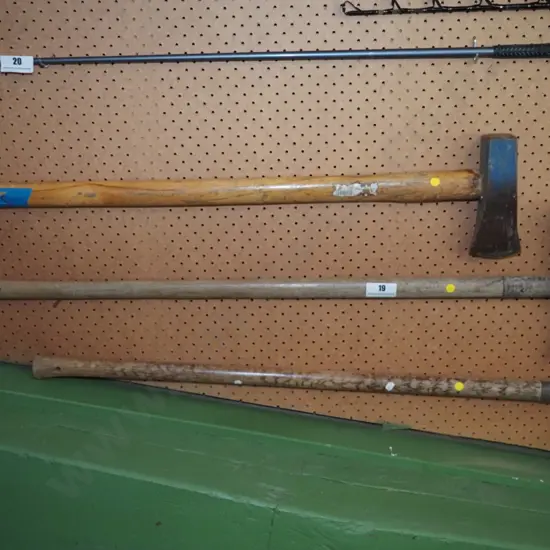 2 grubbers, log splitter- yellow dots