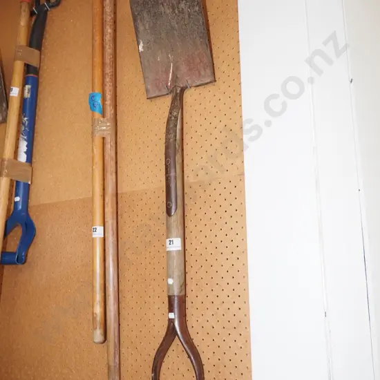 wooden handled garden spade