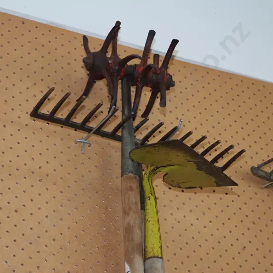 cultivator, rake, garden hoe