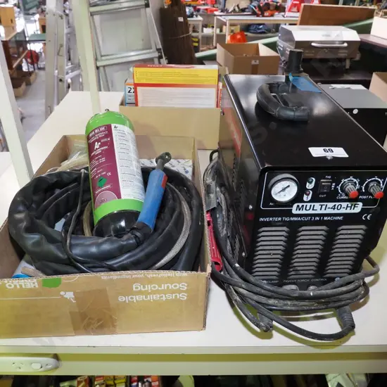 Dynamic tig/mma/cut 3 in 1 machine and accessories (green dots)