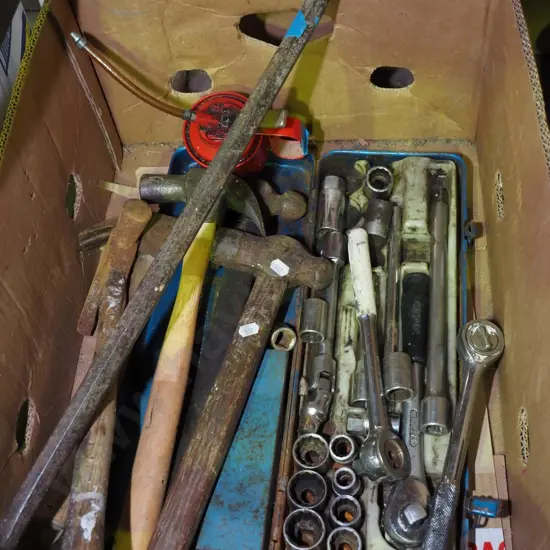 box; hammers, oilers etc