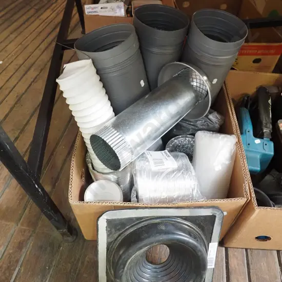 box of assorted ducting