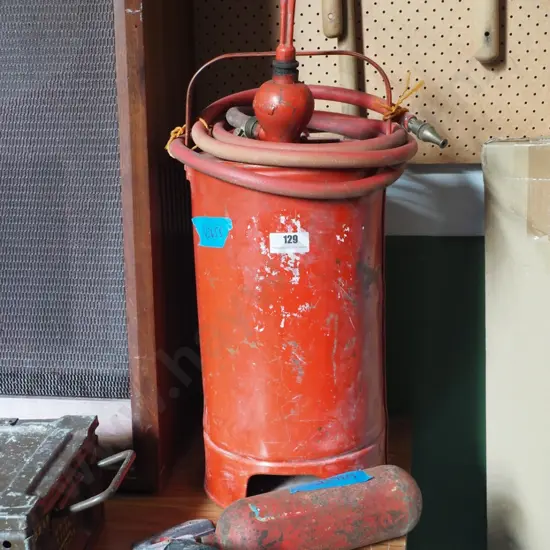 stirrup pump fire extinguisher, 1 other fire extinguisher