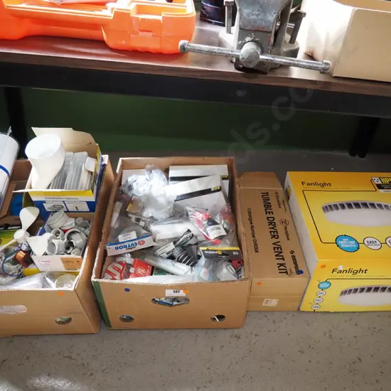 bay of appliance parts, bathroom fan light - orange dots