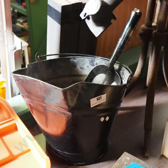 coal scuttle and shovel