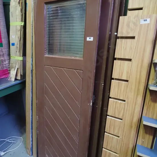 glazed sliding garage door with pulleys, lock and hinges Each door H-1890 W-630