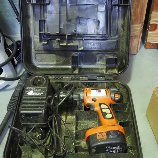 cased Black & Decker battery drill