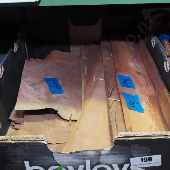 box of yew and walnut veneers