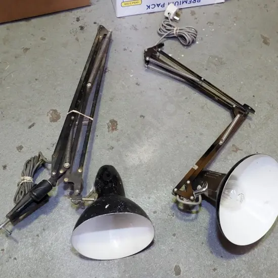 2 clamp based anglepoise lamps - As Is, No Returns