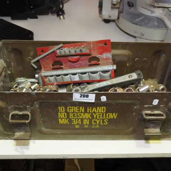 ammunition crate of sockets and ratchets