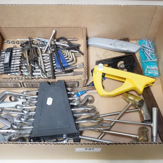 box; drill drivers, allen keys etc