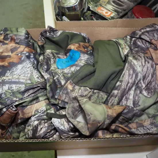 box of hunting clothing