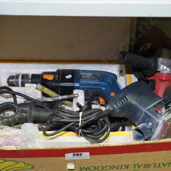 drill, angle grinder, orbital sander