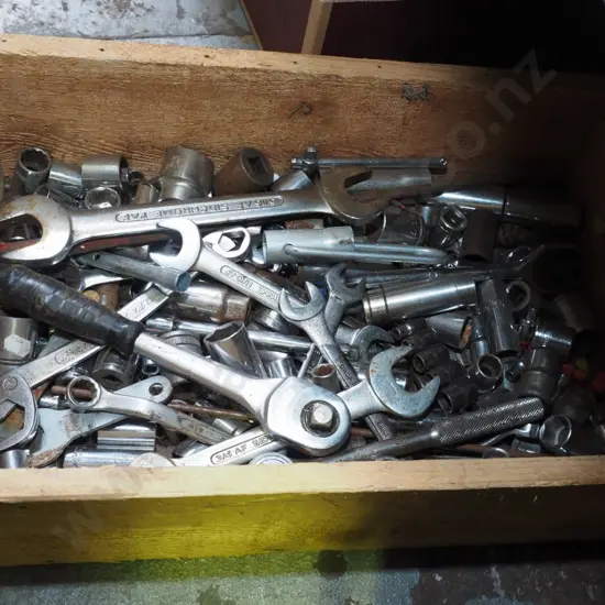 box; sockets, wrenchs, spanners