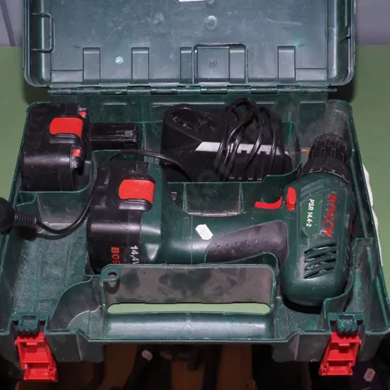 cased Bosch battery drill
