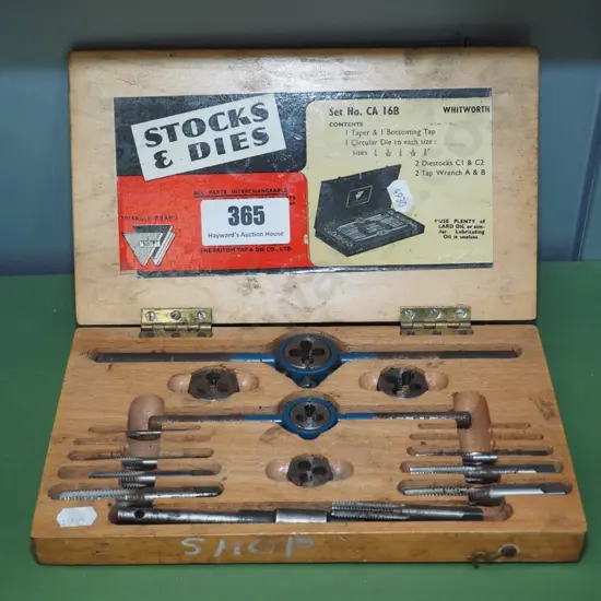 wood cased tap and die set