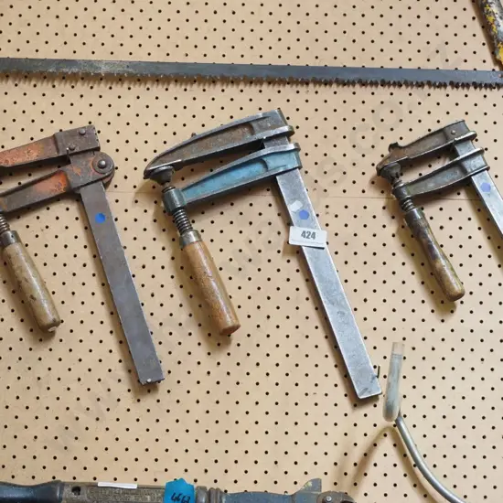 3 F clamps - blue dots