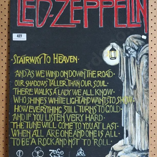 oil on board - Led Zeppelin lyrics