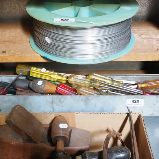 tin tray of screwdrivers