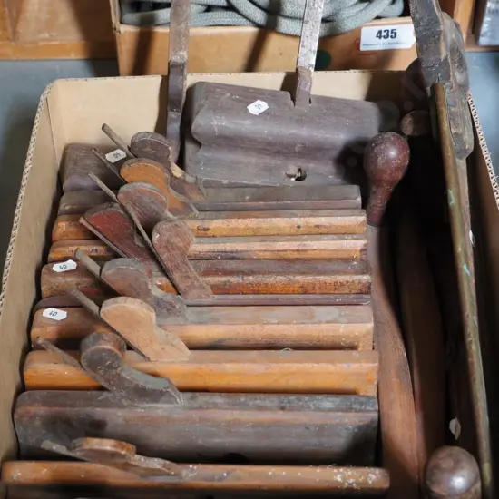 moulding planes, spoke shaves, mitre saw etc