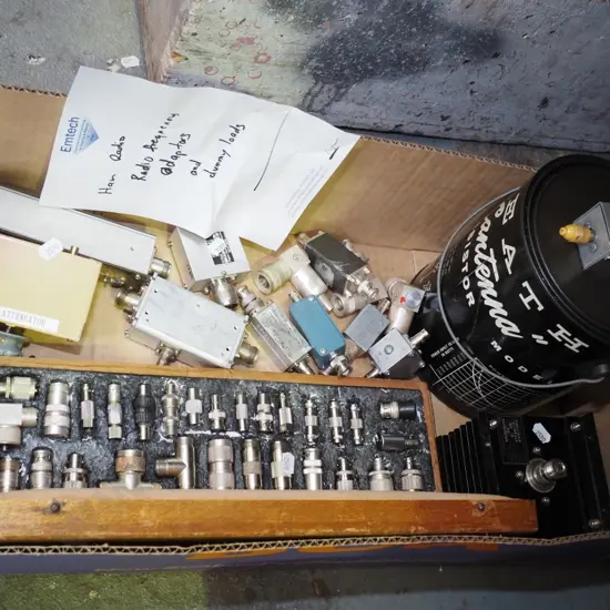 box; ham radio frequency adaptors etc