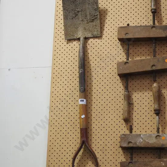 wooden handled garden spade
