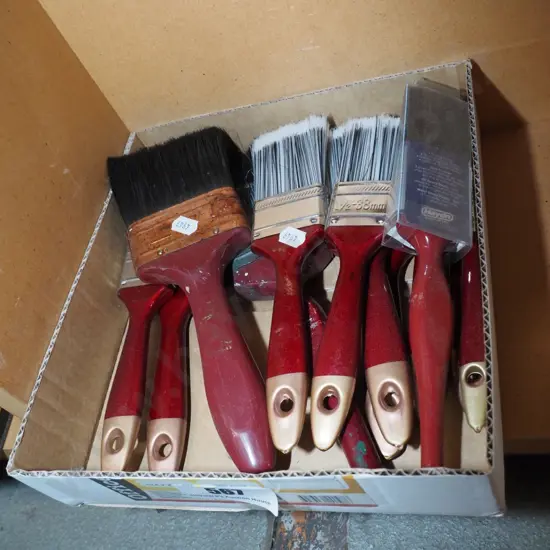 box of paint brushes