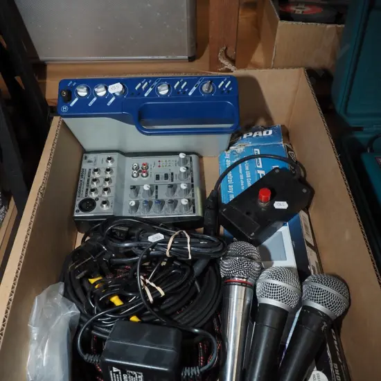 box of audio items