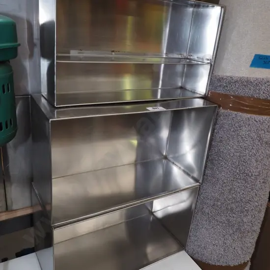 3 stainless steel bins