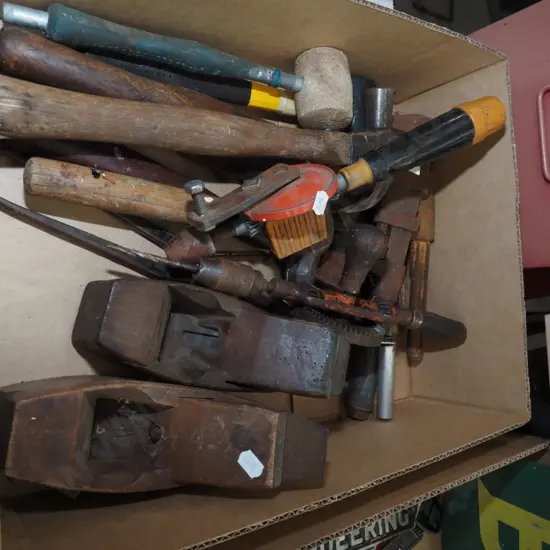 box; various hand tools