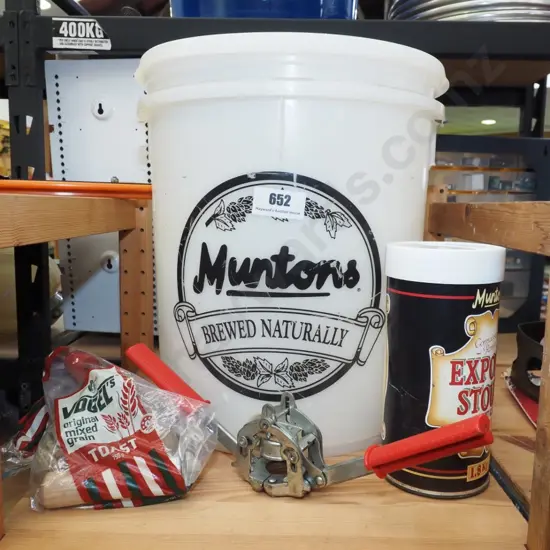 beer brewing fermenter, bottle capper etc