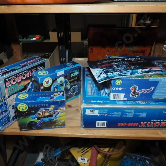 boxes of Robotix assembly kits