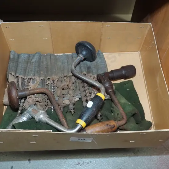 2 builders braces, auger bits