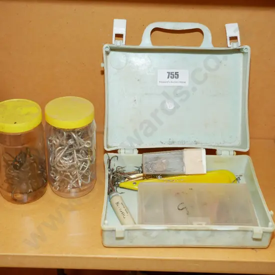 box; lures, hooks