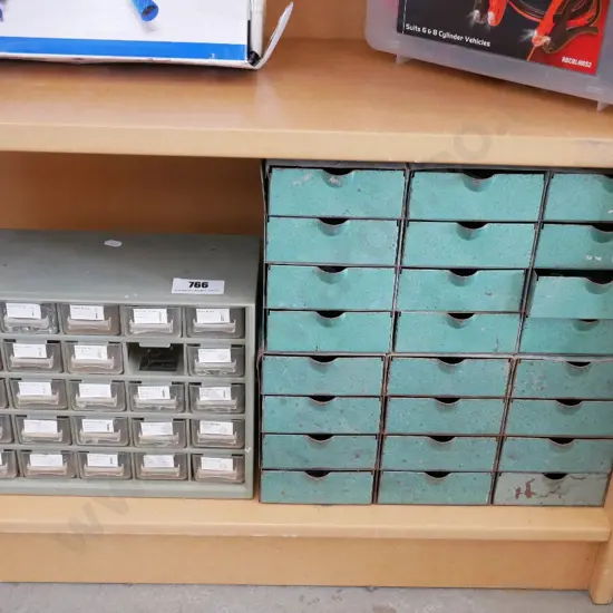 workshop storage drawers x3; bolts, screws etc