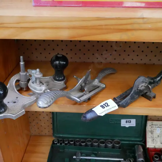 Stanley No 71 rebate plane, 2 spoke shaves