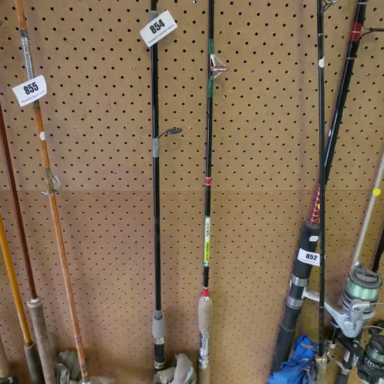 2 fly fishing rods - blue dots