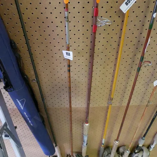 split cane and 1 other fly fishing rod - orange dots