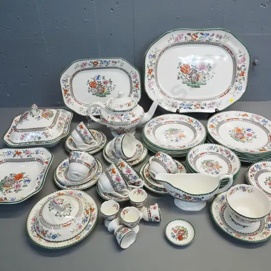 large assortment of Spode 'Chinese Rose' dinner and tea ware including ashetts, teapot, veg. dishes, cups & saucers etc.