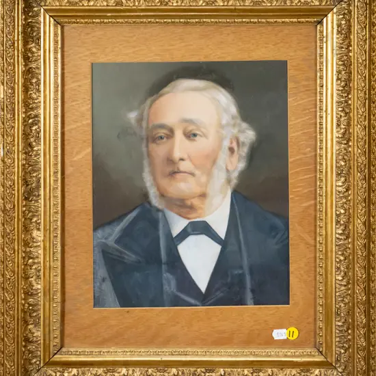 framed vintage hand coloured photograph - portrait H-270 W-220