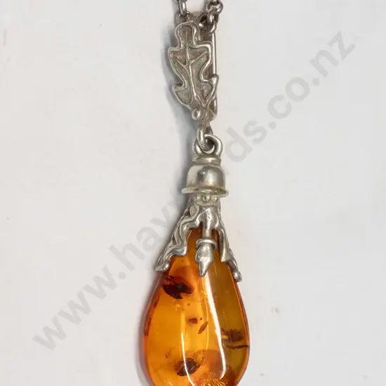 amber necklace chain stamped 925