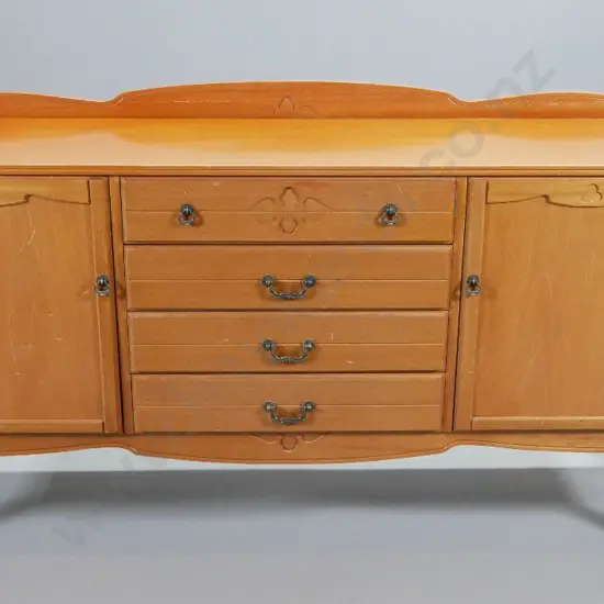 mahogany mid-century sideboard, 4 drawers, 2 doors, some scratches to polish H920 W1660 D430