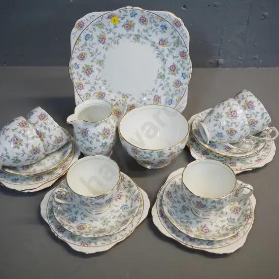 Grafton floral 21 piece tea set