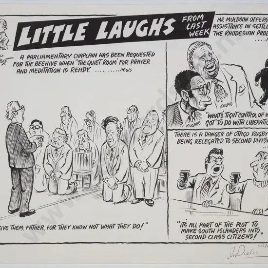 unframed signed Sid Scales cartoon - ODT Oct 1 1979 H-280 W-350