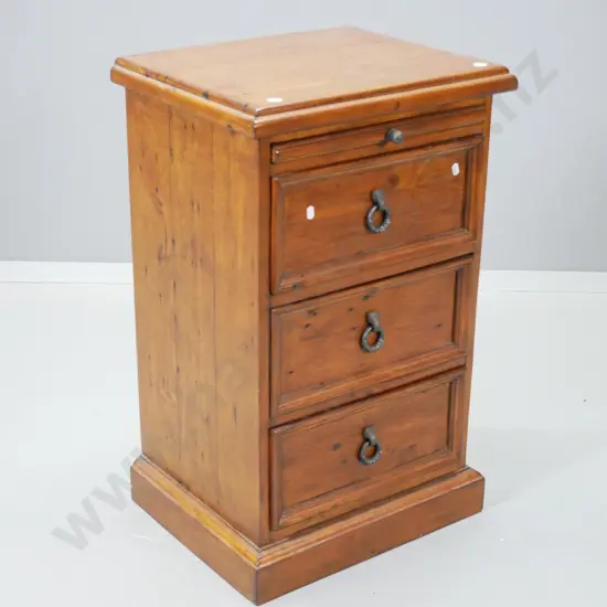 reproduction mahogany 3-drawer bedside cabinet with slide, cast metal handles H-740 W-460 D-370