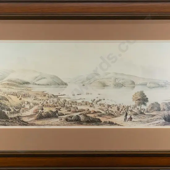 framed historic print - Dunedin 1864  H-250 W-545