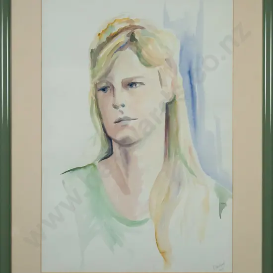 JH Ward 1993 - framed watercolour "Young Woman" H-510 W-350