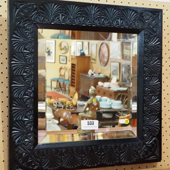 framed bevelled edge wall mirror H-460 W-460