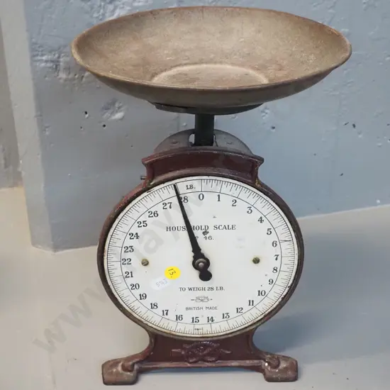 vintage Salter cast metal spring scales - Household scales Model 46. H-310 Tray diameter 220