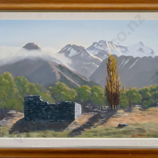 Les Gillespie '92 - framed oil "Glenorchy Autumn" H-420 W-600